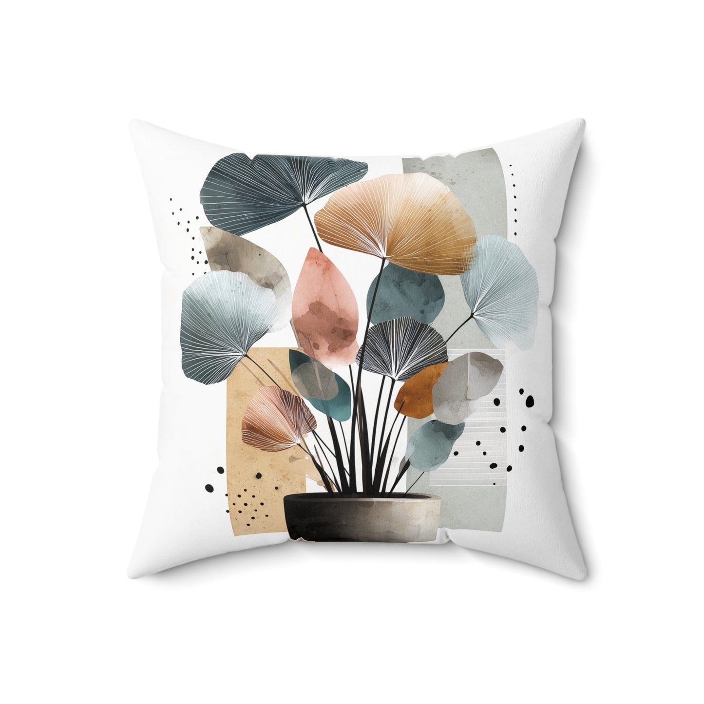 Botanical Sculpture Bloom - Spun Polyester Square Pillow