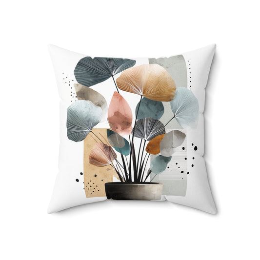 Botanical Sculpture Bloom - Spun Polyester Square Pillow