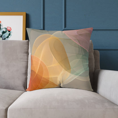Amber Mist Flux - Square Poly Canvas Pillow
