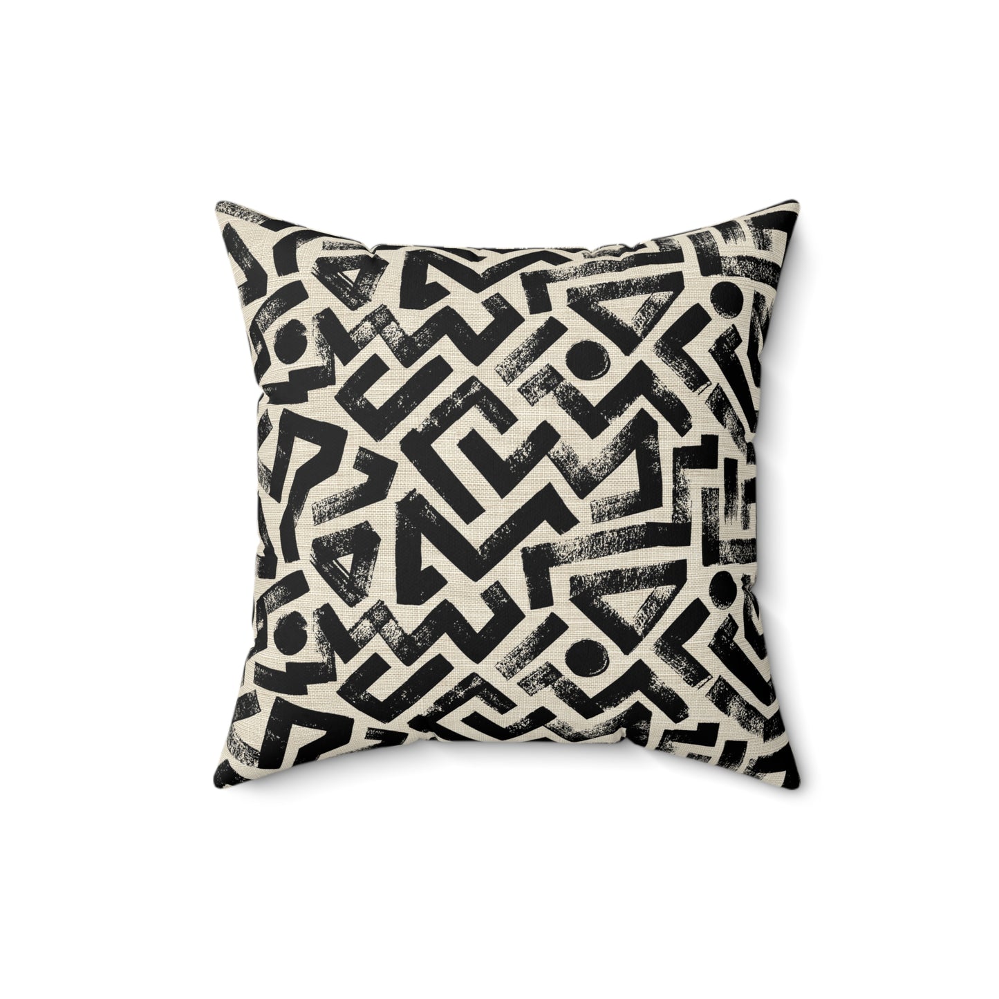 Pebble Maze Black - Spun Polyester Square Pillow