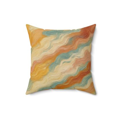 Vintage Wave Swirl - Spun Polyester Square Pillow