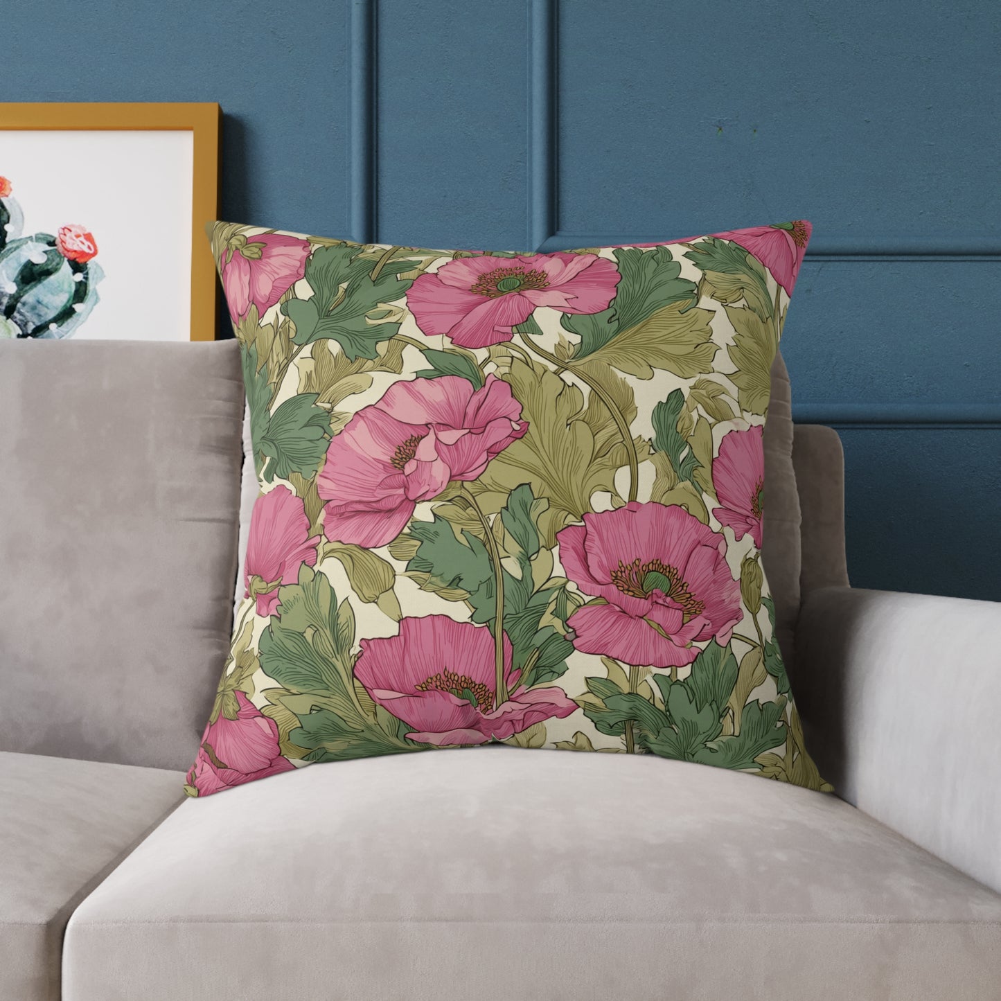 Blush Petal Canopy - Square Poly Canvas Pillow