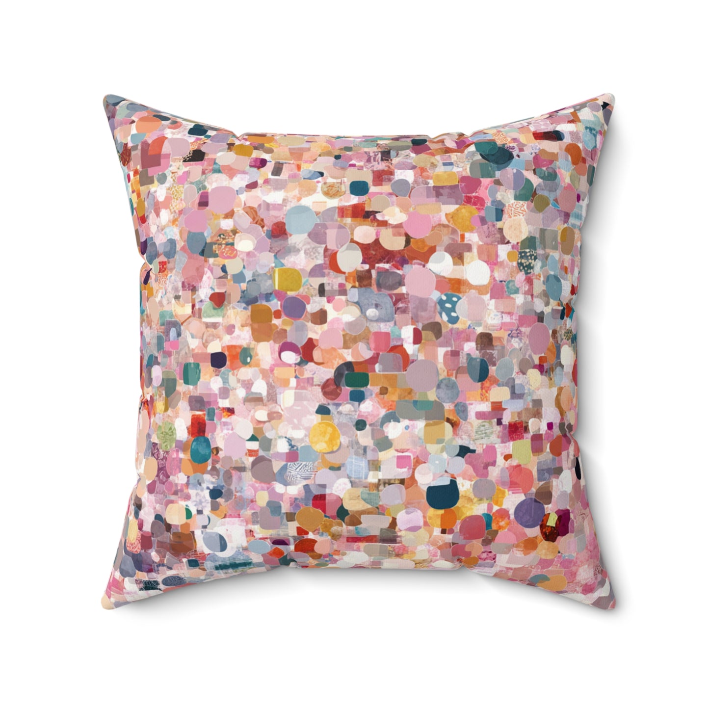 Confetti Burst Delight - Faux Suede Square Pillow