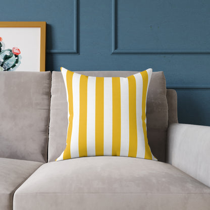 Sorrento Sun Stripes - Square Poly Canvas Pillow