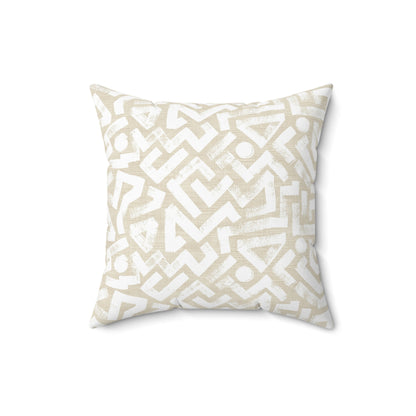 Pebble Maze Cream - Spun Polyester Square Pillow