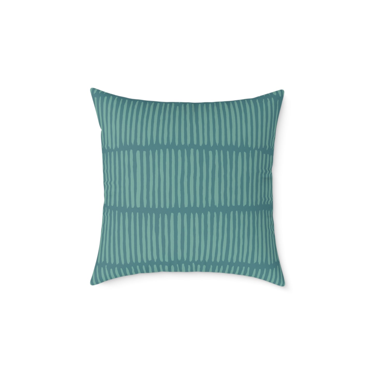 Loom Lines - Ocean - Square Poly Canvas Pillow