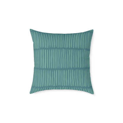 Loom Lines - Ocean - Square Poly Canvas Pillow