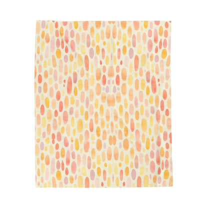 Pastel Bloom Droplets - Velveteen Plush Blanket