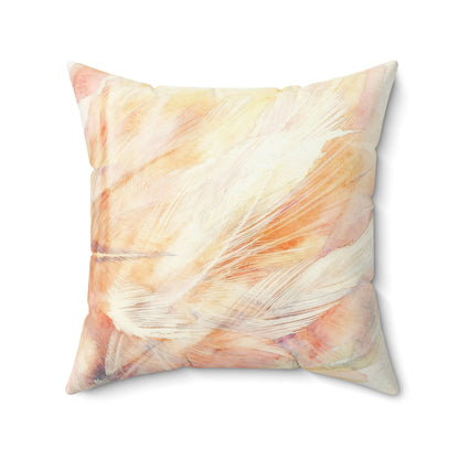 Cream Cloud Drift - Faux Suede Square Pillow