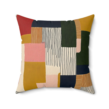 Colorblock Rhythm - Spun Polyester Square Pillow