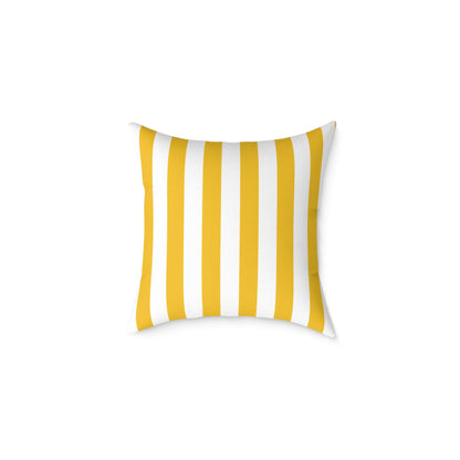 Sorrento Sun Stripes - Square Poly Canvas Pillow
