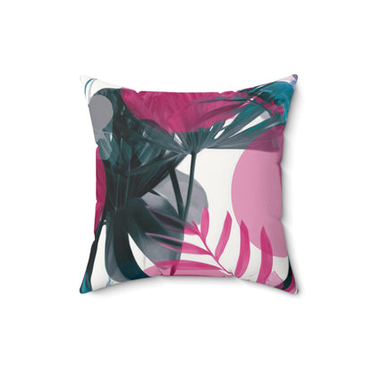 Tropical Fuchsia Mist - Faux Suede Square Pillow