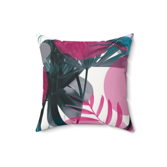 Tropical Fuchsia Mist - Faux Suede Square Pillow