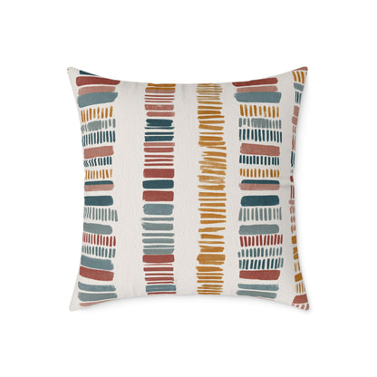 Nomadic Pathway Stripe - Square Poly Canvas Pillow