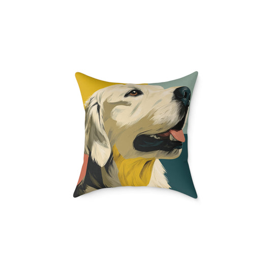 Golden Daydream - Square Poly Canvas Pillow