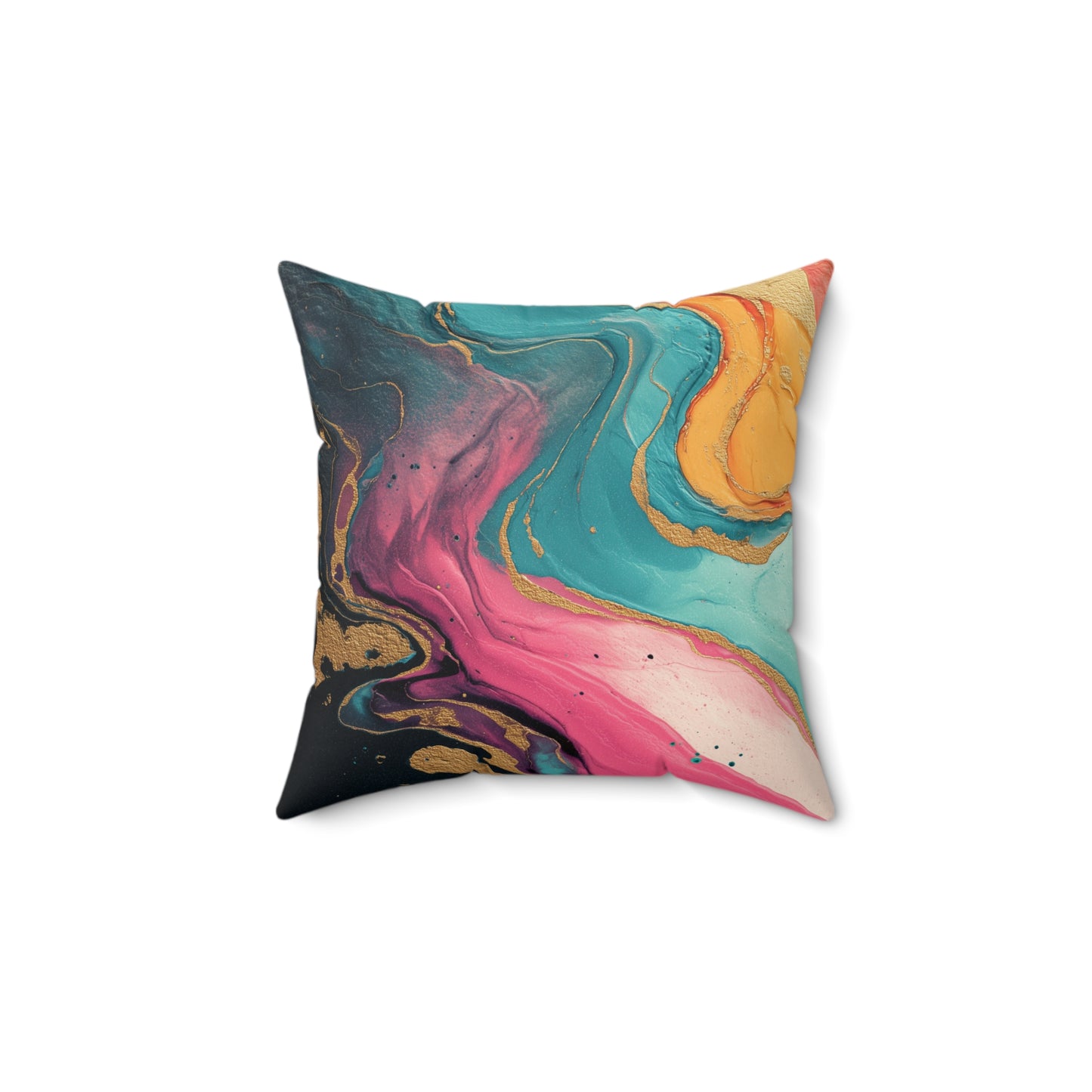 Aurora Sandstone Flow - Faux Suede Square Pillow