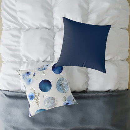 Celestial Ocean Blossoms - Square Poly Canvas Pillow