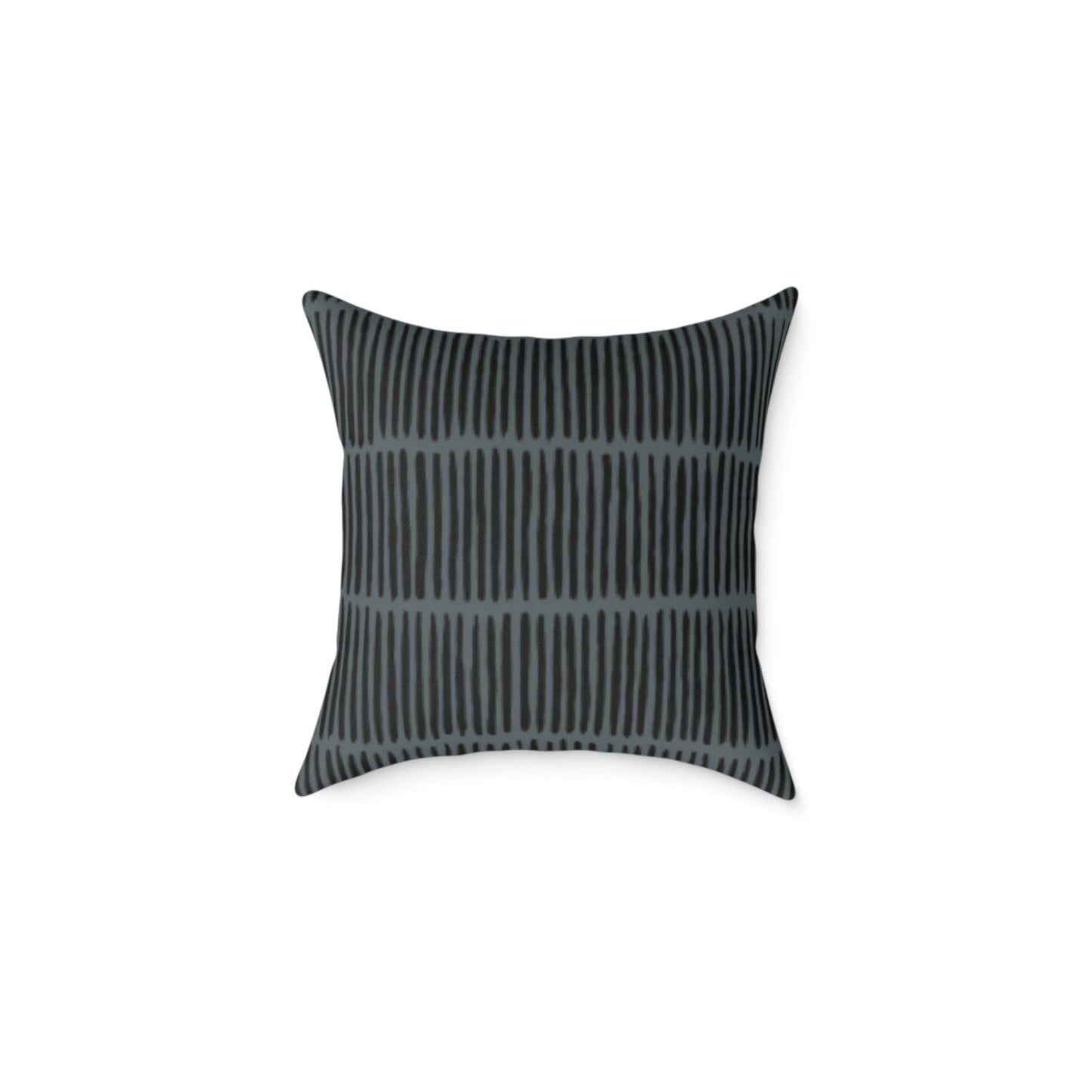 Loom Lines - Slate - Midnight - Square Poly Canvas Pillow