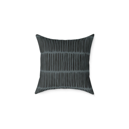 Loom Lines - Slate - Midnight - Square Poly Canvas Pillow