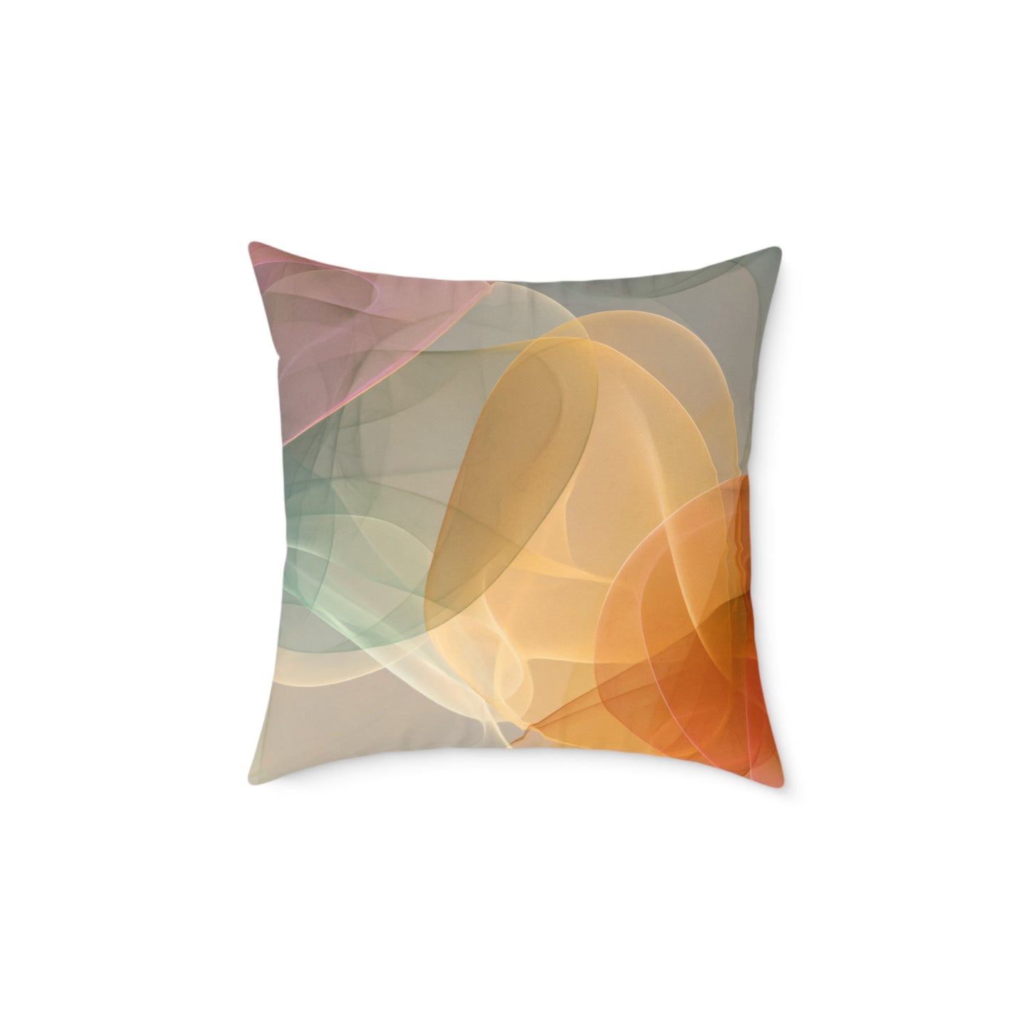 Amber Mist Flux - Square Poly Canvas Pillow