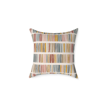 Tribal Market Stripe - Square Poly Canvas Pillow
