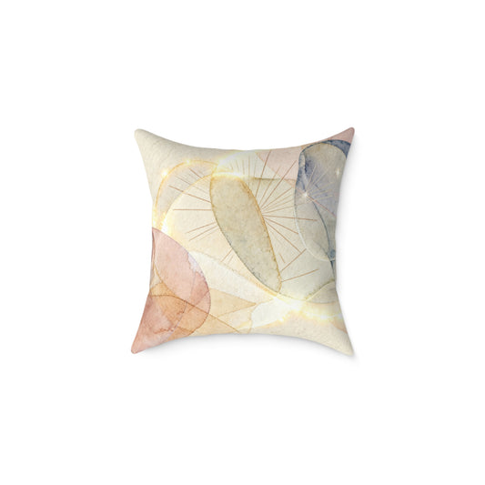 Sunlit Watercolor Bloom - Square Poly Canvas Pillow