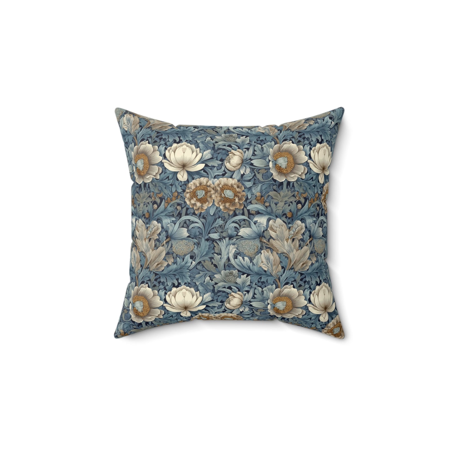 Blue Manor Floral Repeat - Spun Polyester Square Pillow