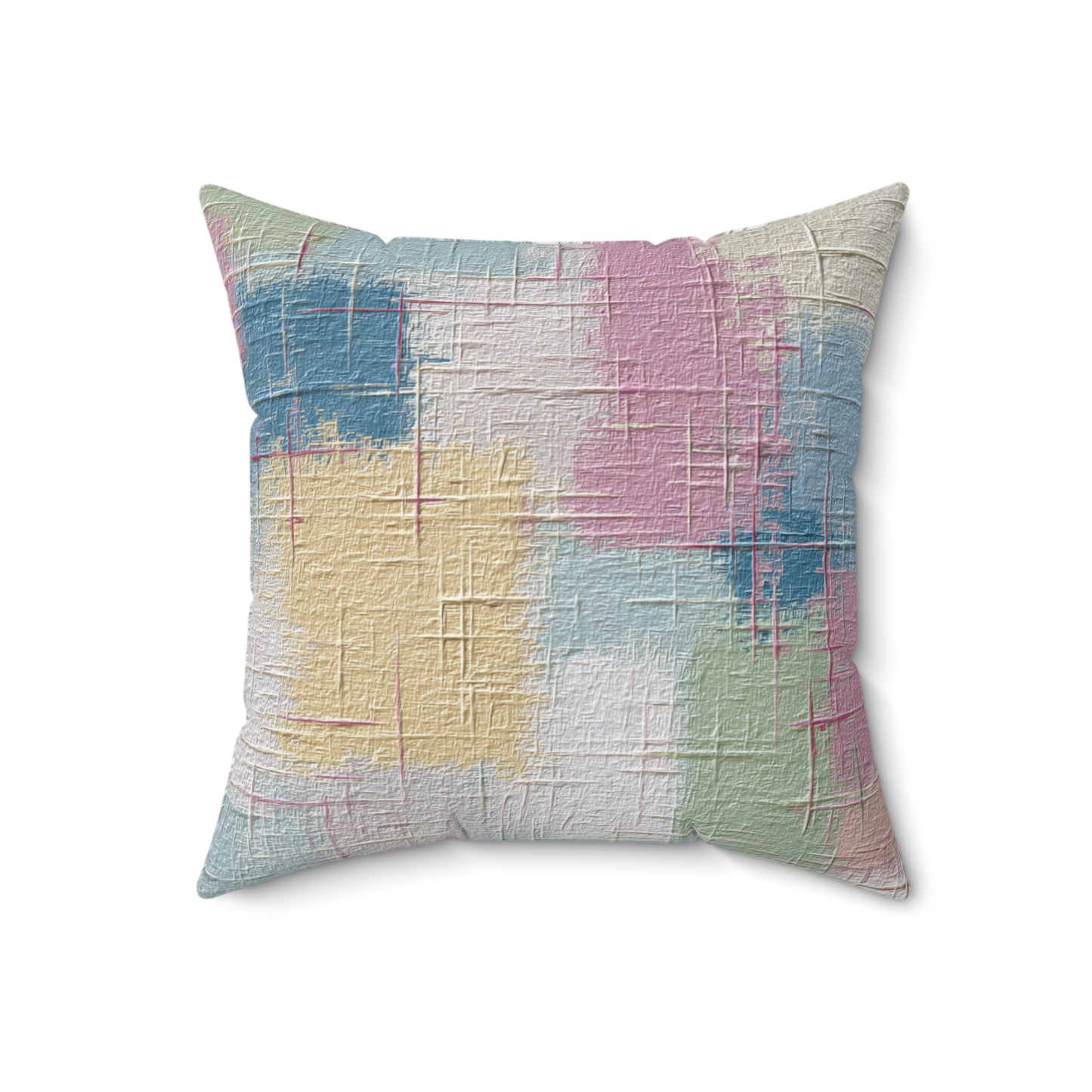 Soft Patch Pastels - Faux Suede Square Pillow