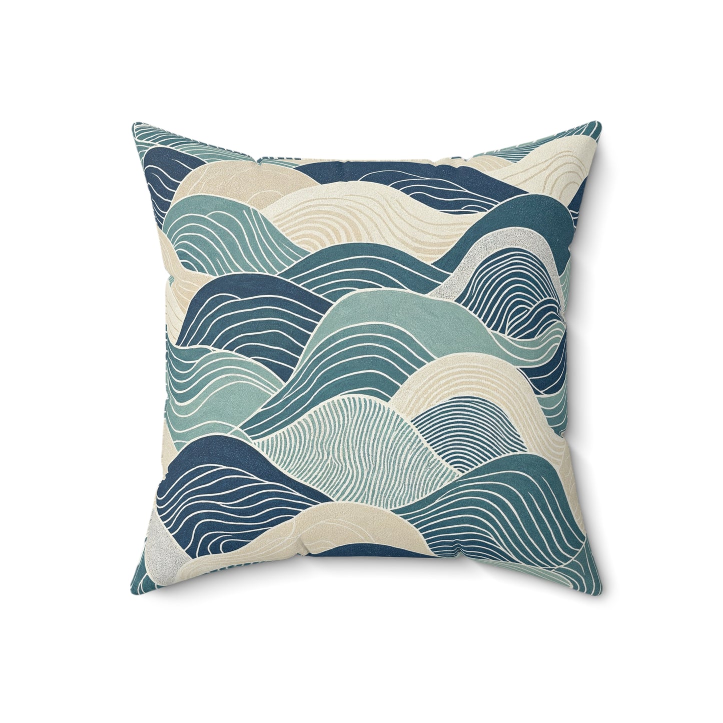 Ocean Line Currents - Spun Polyester Square Pillow