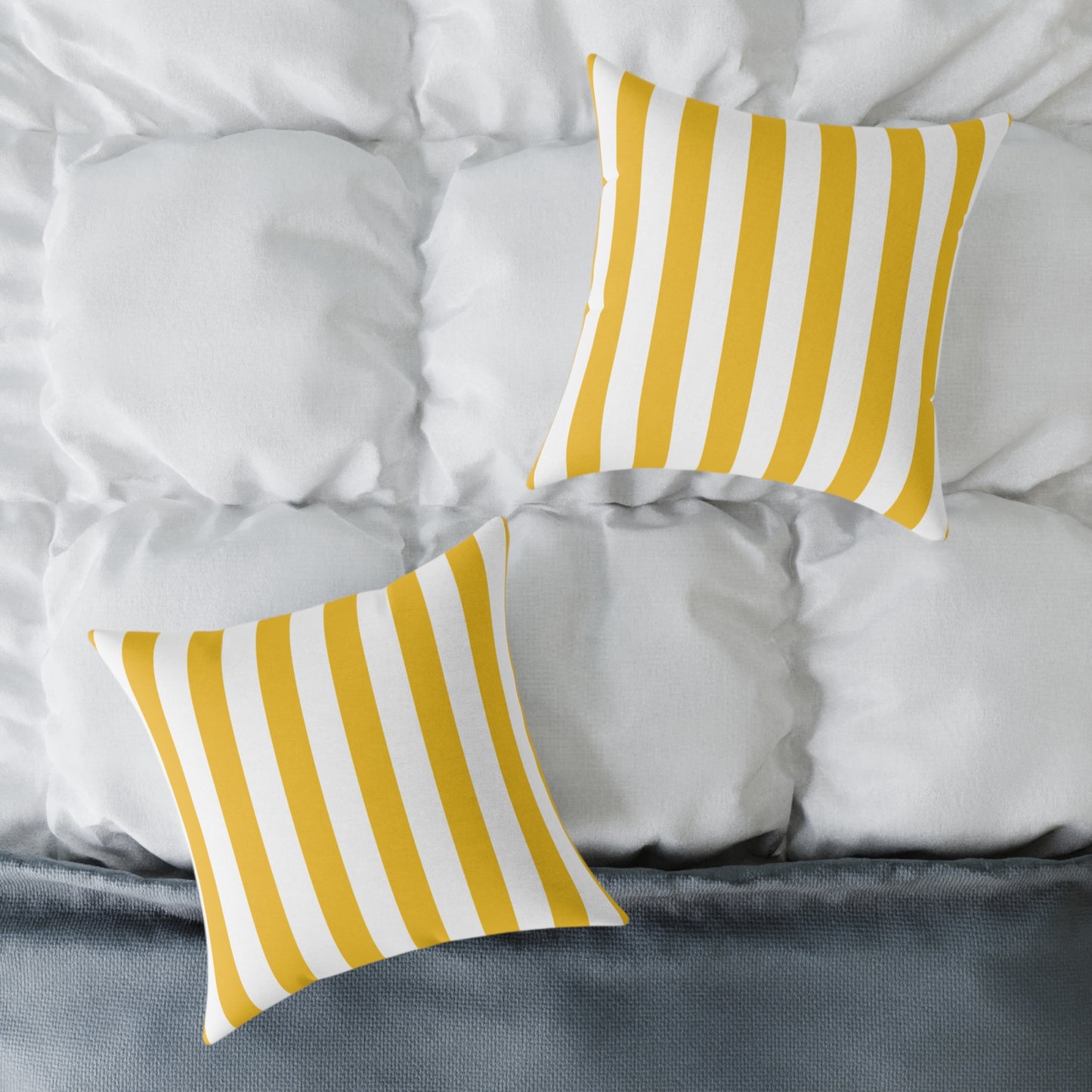Sorrento Sun Stripes - Square Poly Canvas Pillow