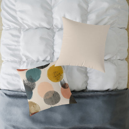 Retro Brushed Spots - Square Poly Canvas Pillow