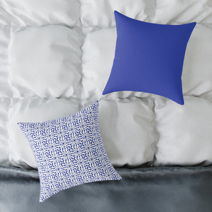 Santorini Mosaic Tile - Square Poly Canvas Pillow
