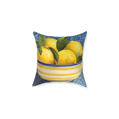 Limonata Bowl Still Life - Square Poly Canvas Pillow