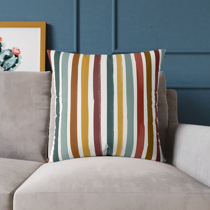 Earthbound Heritage Stripe - Square Poly Canvas Pillow
