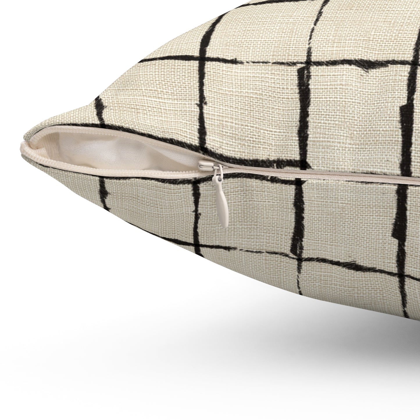 Retro Grid Linen - Spun Polyester Square Pillow