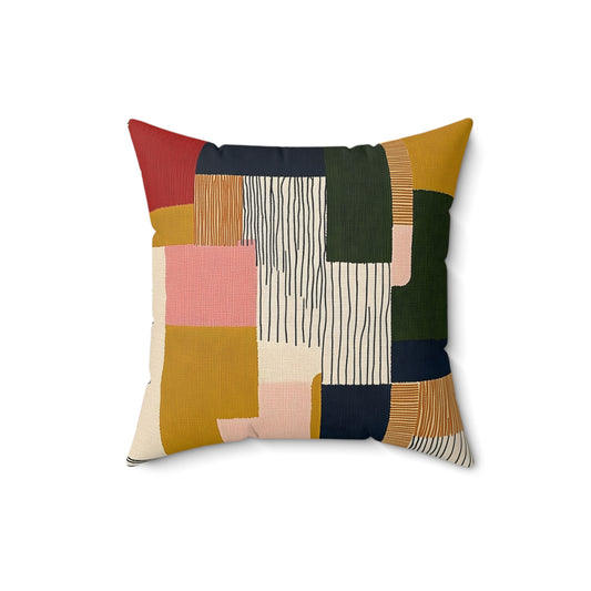 Colorblock Rhythm - Spun Polyester Square Pillow
