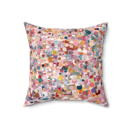 Confetti Burst Delight - Faux Suede Square Pillow