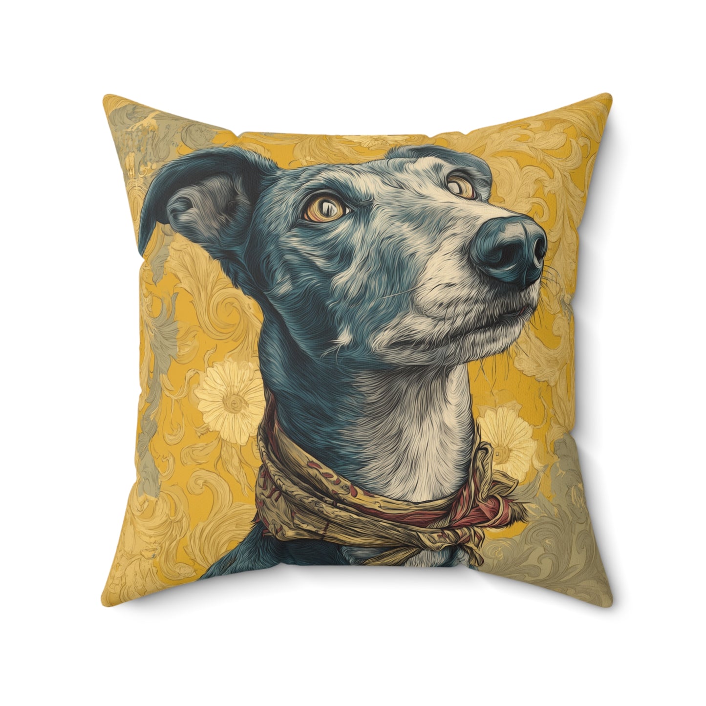 Greyhouse Gaze - Spun Polyester Square Pillow