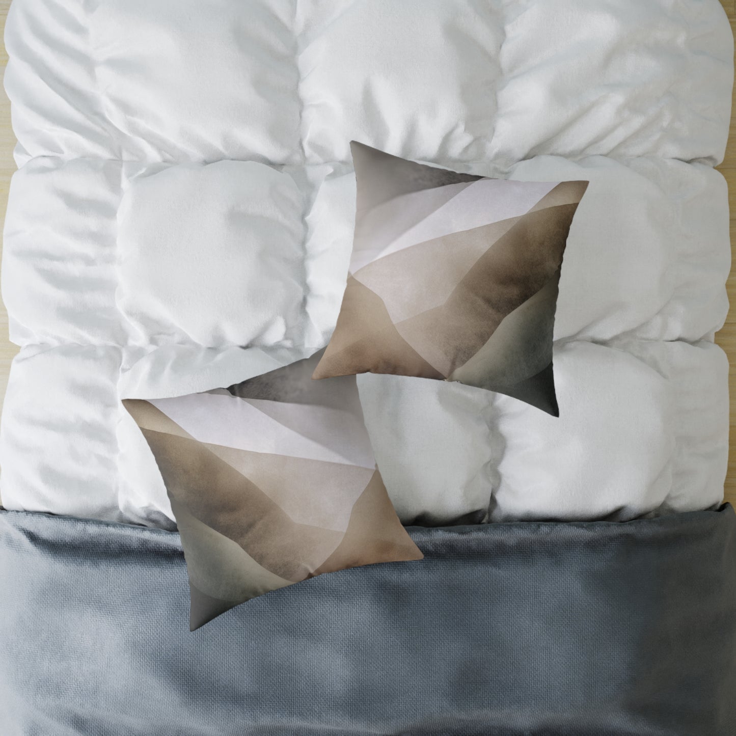 Shadowed Drift Veil - Square Poly Canvas Pillow