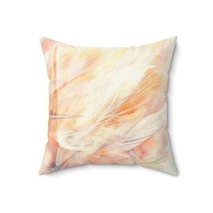 Cream Cloud Drift - Faux Suede Square Pillow