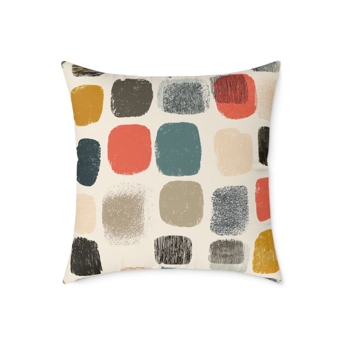 Painted Squares - Square Poly Canvas Pillow