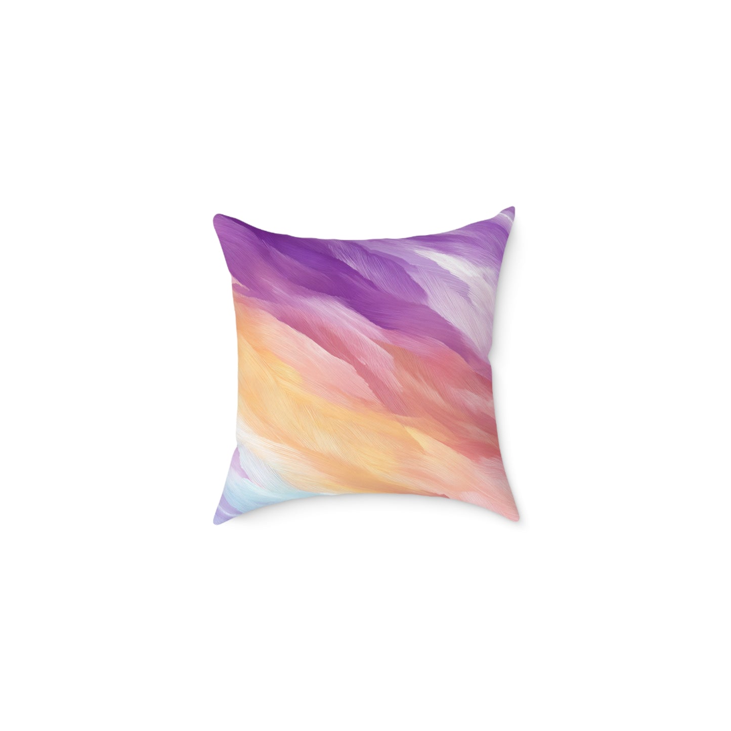 Pastel Stroke Mirage - Square Poly Canvas Pillow