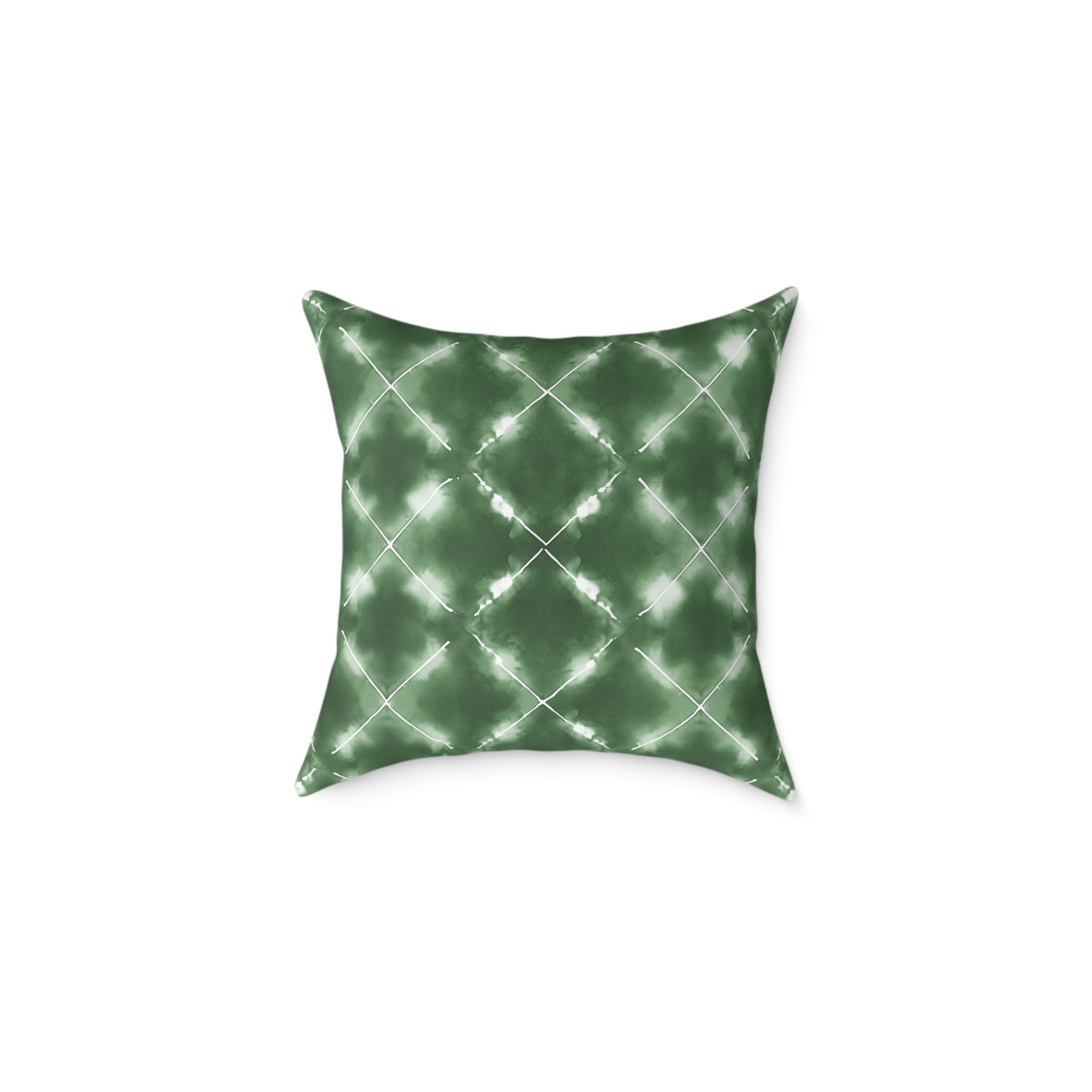 Olive Grove Shibori - Square Poly Canvas Pillow