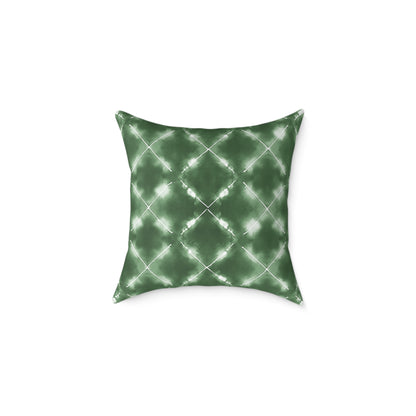 Olive Grove Shibori - Square Poly Canvas Pillow