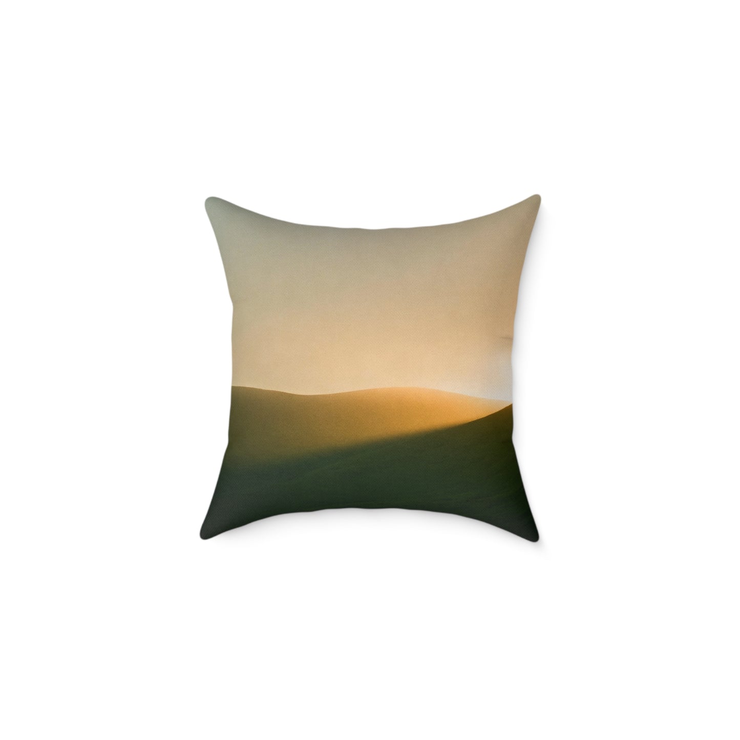 Horizon Ember Glow - Square Poly Canvas Pillow