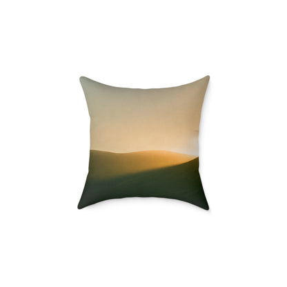 Horizon Ember Glow - Square Poly Canvas Pillow