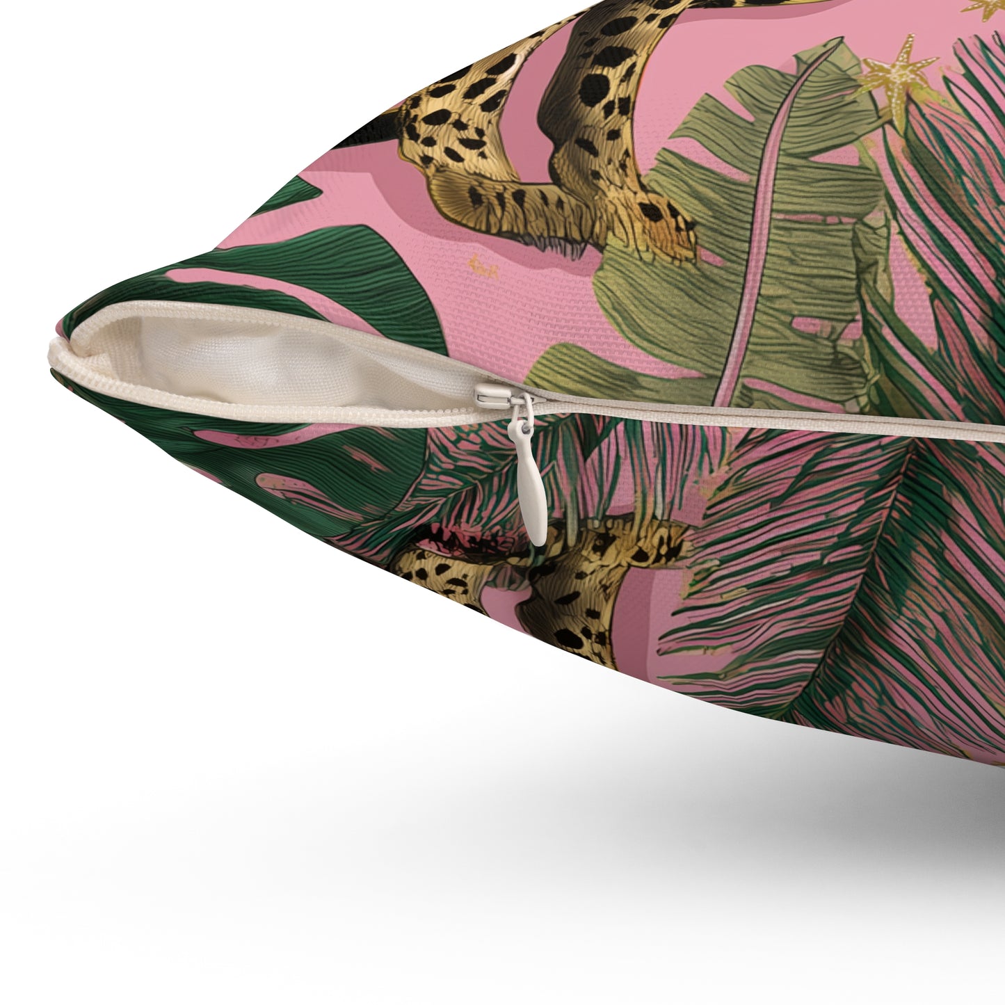 Pink Safari Leopards - Spun Polyester Square Pillow