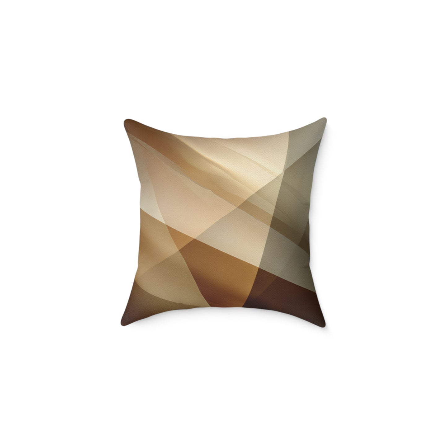 Golden Beam Geometry - Square Poly Canvas Pillow
