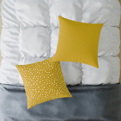 Pebble Scatter - Honey - Square Poly Canvas Pillow