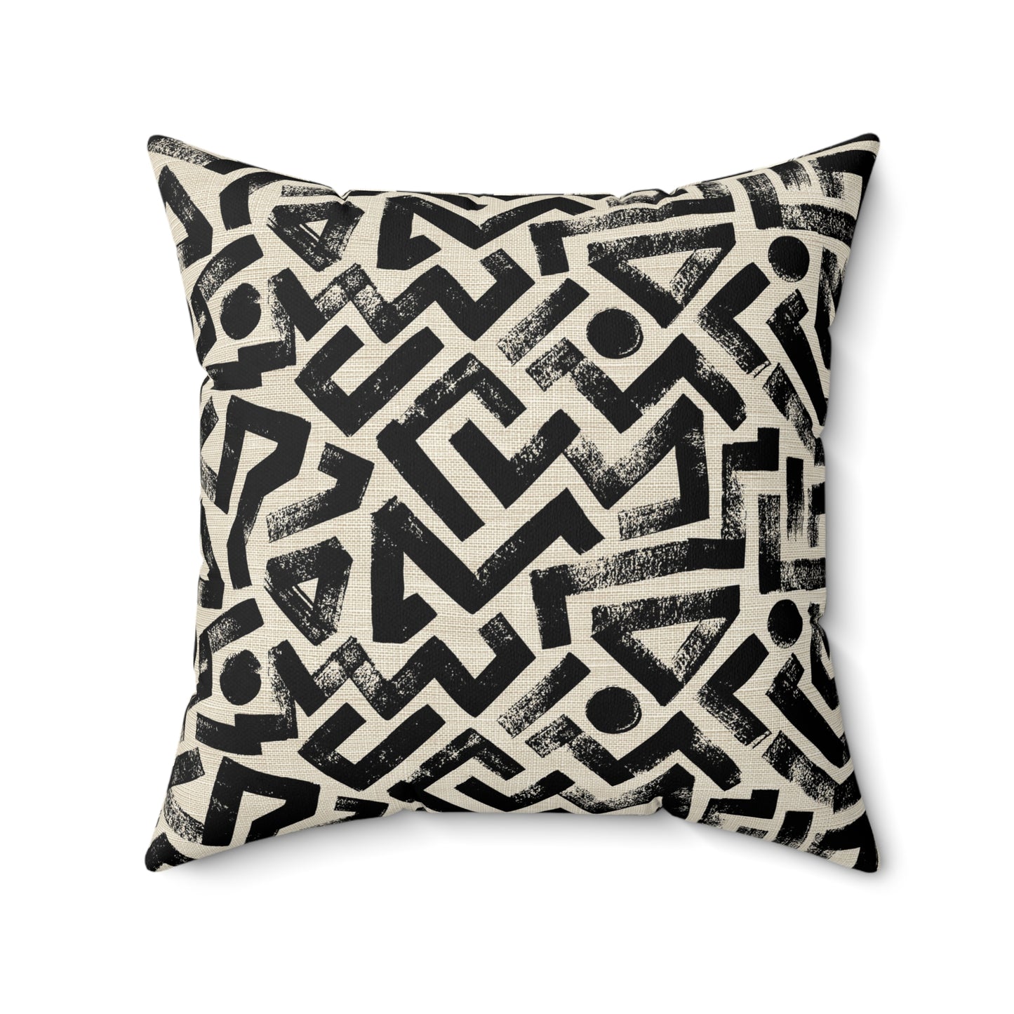 Pebble Maze Black - Spun Polyester Square Pillow